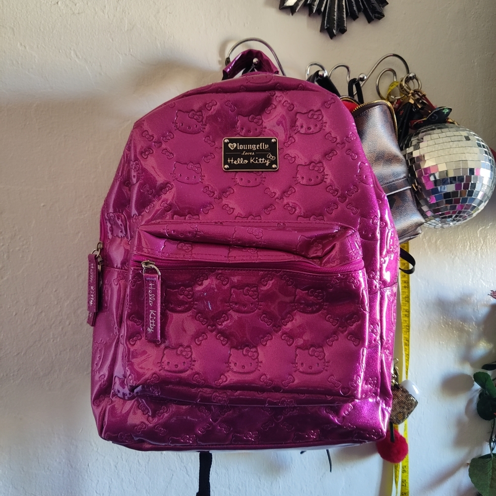 Loungefly Hello Kitty Travel Pink Glittery Backpack